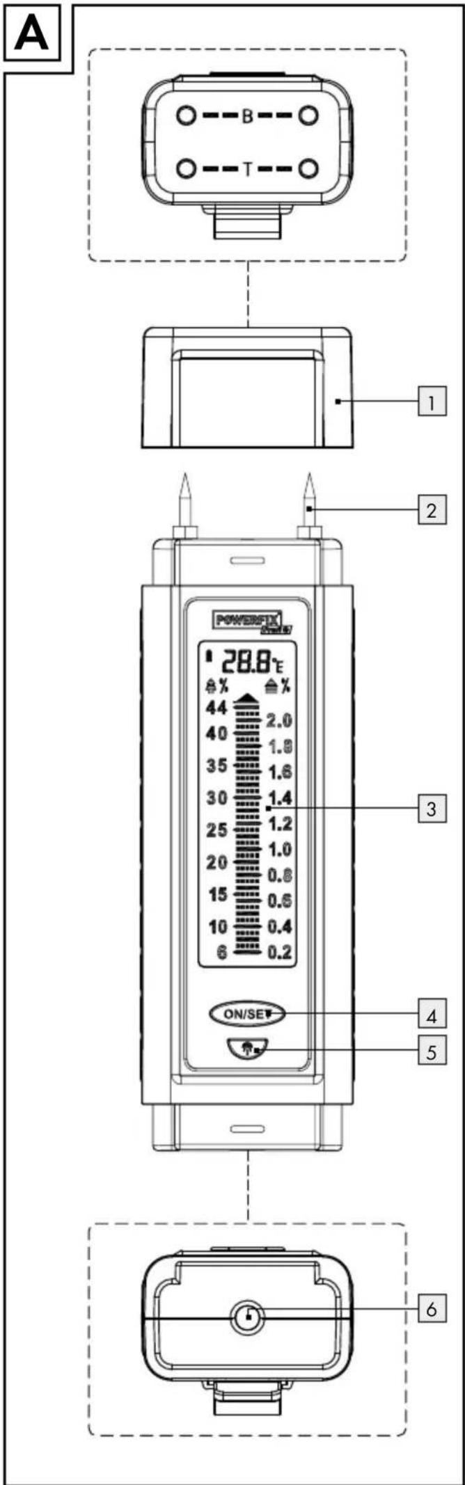 POWERFIX 1097911401 - Bau- und HOLzfeuCHteMessGerät - 2