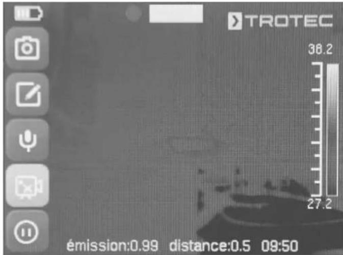 TROTEC XC600 - Sous-menu Demarrer une video / arreter l'enregistrement - 1