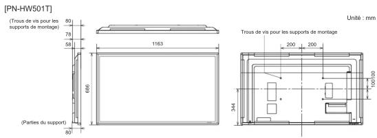 SHARP PNHW431T - Dimensions du moniteur - 1