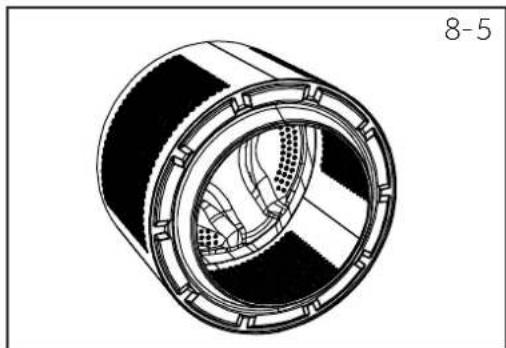 Cross-sectional diagram of a mechanical bearing or coupling (no text or symbols)