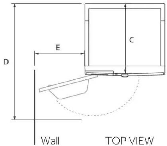 D E C Wall TOP VIEW