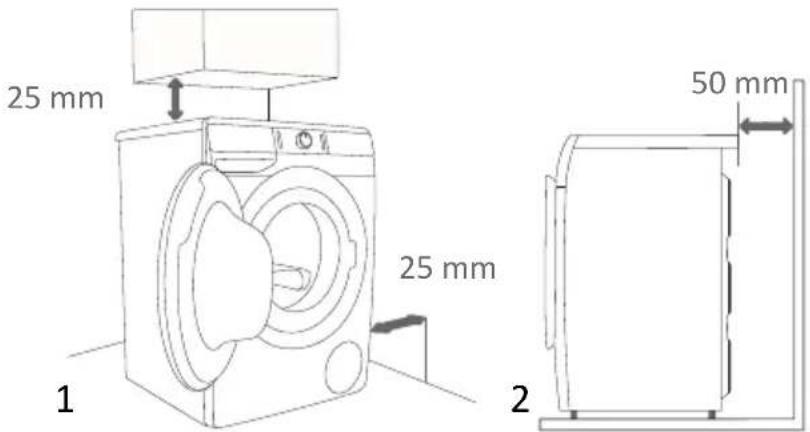 INVENTUM VWM9001W - WASHING MACHINE INSTALLATION CLEARANCES - 2