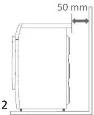 INVENTUM VWM9001W - BEI DER INSTALLATION DER WASCHMASCHINE EINZUHALTENDE ABSTÄNDE - 2