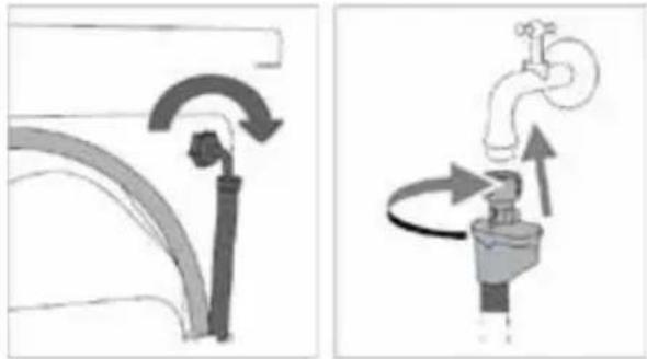 INVENTUM VWM9001W - CONNEXION DU TUYAU D'ALIMENTATION D'EAU - 2
