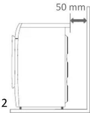 INVENTUM VWM9001B - BEI DER INSTALLATION DER WASCHMASCHINE EINZUHALTENDE ABSTÄNDE - 2