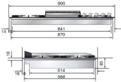 ILVE HCB90SDN - Dimension des espaces d'encastrement - 9