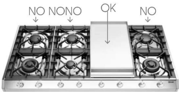 ILVE HCB906CN - Positionnement des fry-top - 6