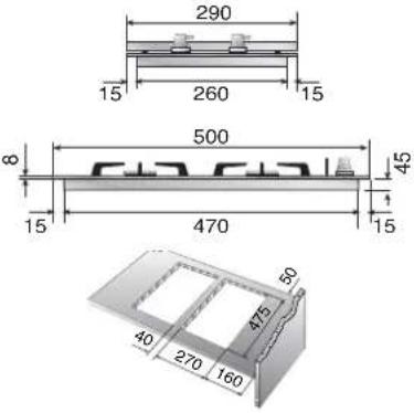 ILVE HCB906CN - Dimension des espaces d'encastrement - 1