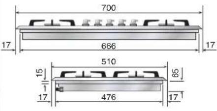 ILVE HCG30CK - Dimension des espaces d'encastrement - 2