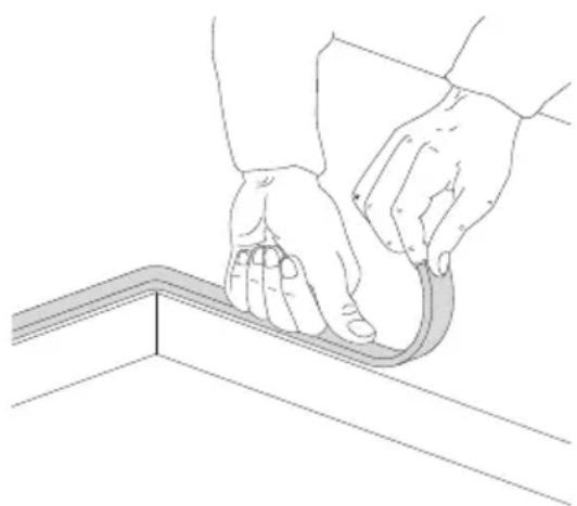 Foster 7600 666 - Installatie op de steunstructeur (werkblad) van een traditionele inbouwkookplaat (rand 8 mm, rand Q4, halfaansluitende rand) - 6