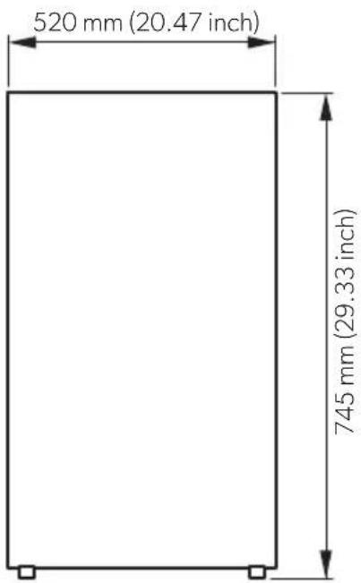 520 mm (20.47 inch) 745 mm (29.33 inch)