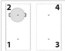 BAUKNECHT BS 1260F NE - SUITABLE SIZE OF PAN/POT BASE FOR THE DIFFERENT COOKING ZONES - 1