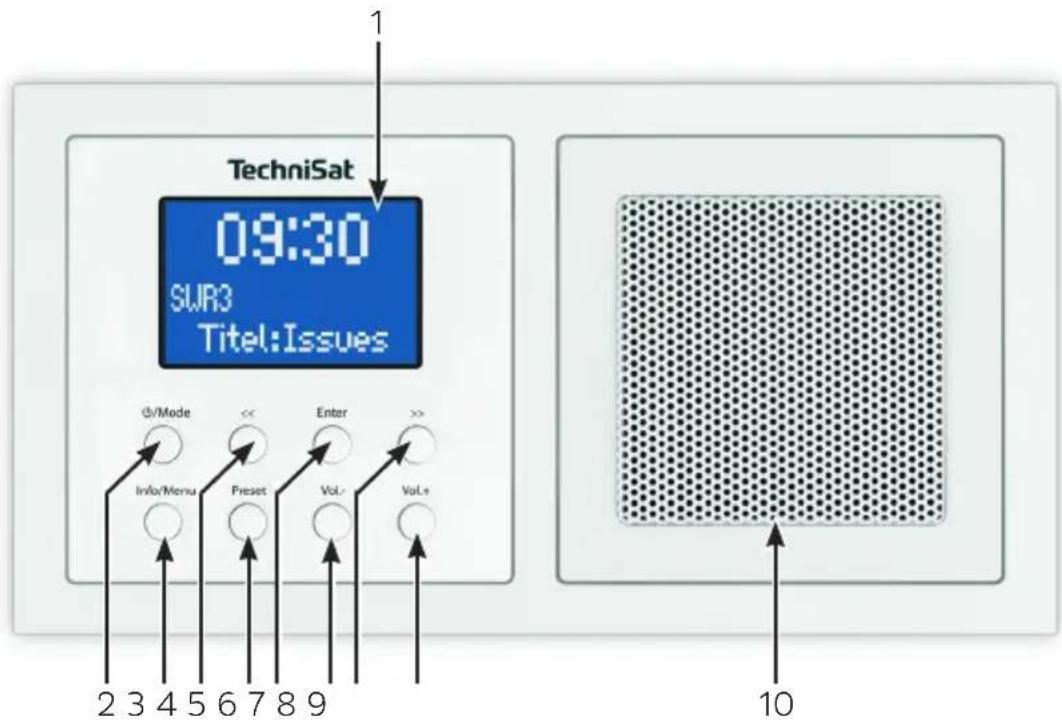 TECHNISAT DigitRadio UP 1 - Zobrazenie a tlačidlá - 1