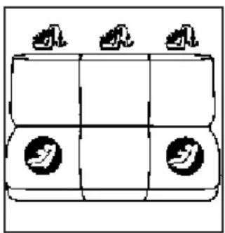 Buick Rainier (2006) - Emplacements de l'ancrage inférieur et de l'ancrage de sangle supérieure - 1