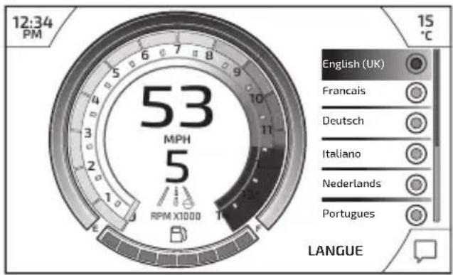 TRIUMPH Speed Triple 1200 RR (2021) - Affichage - Langue - 1