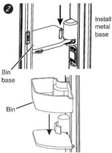 GE DFE28JELDS - To place rotating bin into door: - 1