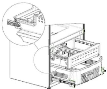 GE DFE28JELDS - VUELVA A INSTALAR LOS CAJONES DEL FREEZER - 1