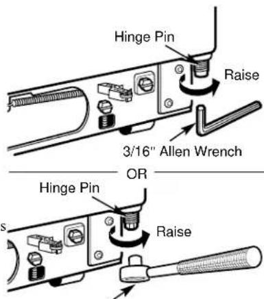 Hinge Pin Raise 3/16" Allen Wrench OR Hinge Pin Raise