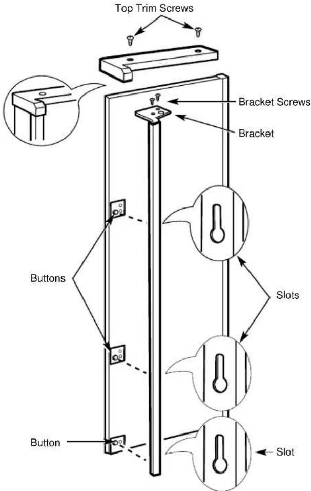 Top Trim Screws Bracket Screws Bracket Buttons Slots Button Slot