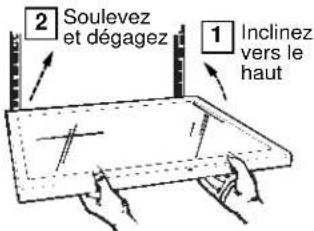 2 Soulevez et dégagez 1 Inclinez vers le haut