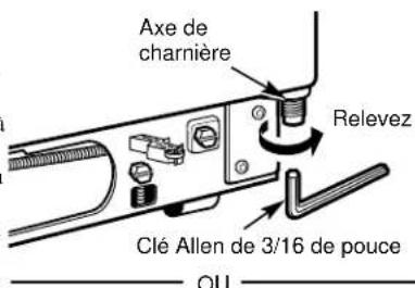 Axe de charnière Relevez Clé Allen de 3/16 de pouce OU