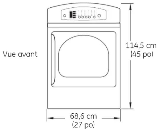 GE Profile Harmony PTDN800GMWW - ESPACE LIBRE MINIMAL AUTRE QUE POUR UNE INSTALLATION ENCASTRÉE - 1