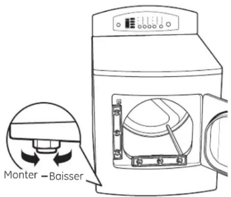 GE Profile Harmony PTDN800GMWW - ① METTEZ DE NIVEAU LA SÉCHEUSE - 1