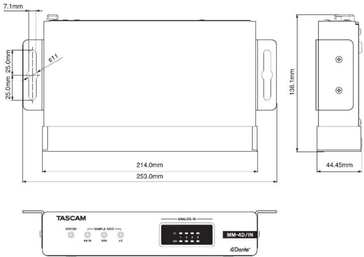 TASCAM MM4DIN - Dimensional drawings / Dessins avec cotes / Esquema de dimensiones / Maßzeichnungen / Dimensioni / 寸法図 - 2