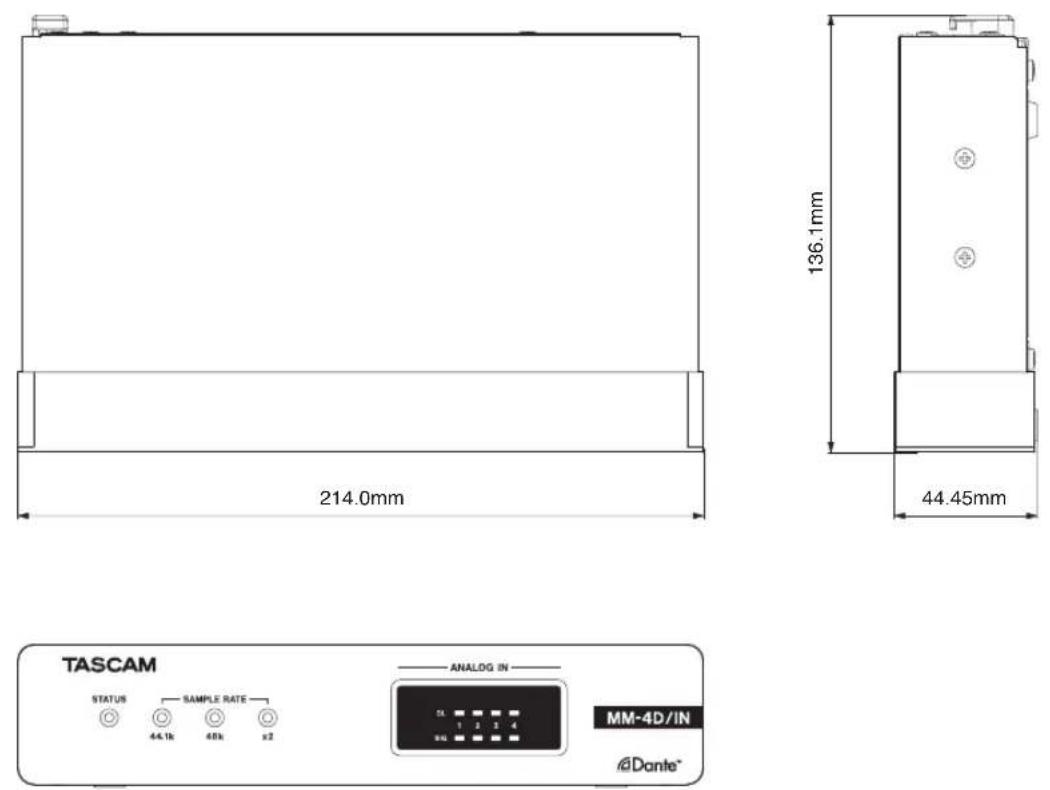 TASCAM MM4DIN - Dimensional drawings / Dessins avec cotes / Esquema de dimensiones / Maßzeichnungen / Dimensioni / 寸法図 - 1