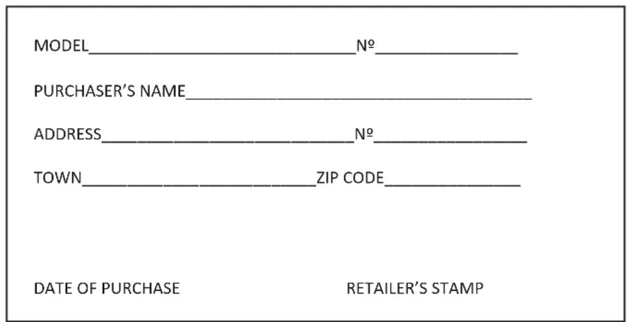 Orbegozo VP 8600 - Customer's rights: - 1