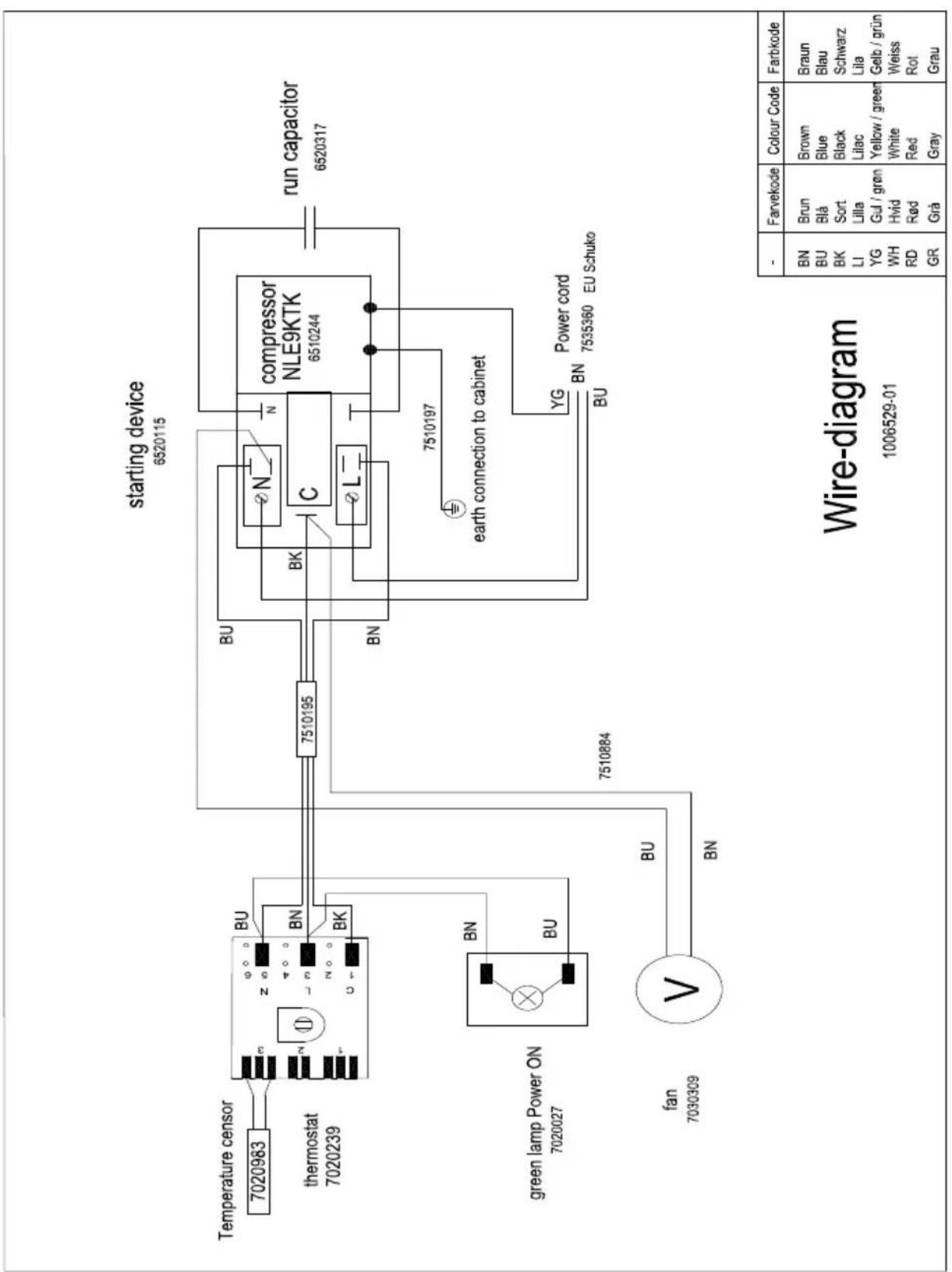 VESTFROST MF 114 - Scheme de câblage - 1