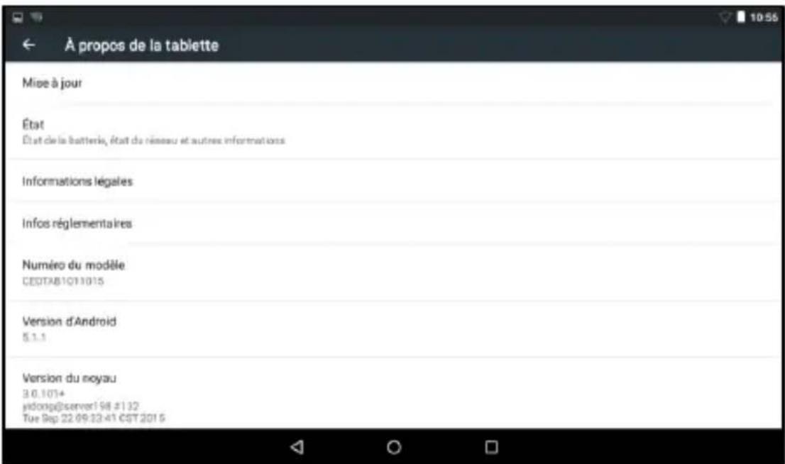 CONTINENTAL EDISON CEDTAB10BFW7 - À propos de la tablette - 1