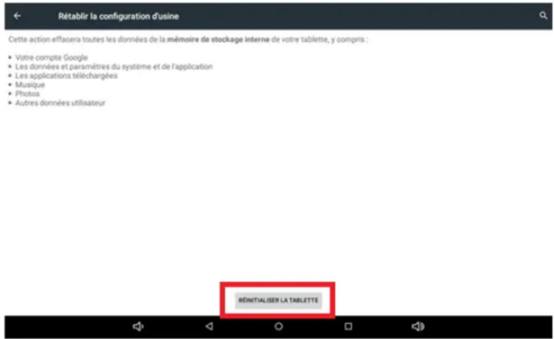 CONTINENTAL EDISON CETAB100917W7 - Réinitialisation lorsque la tablette est allumée - 1