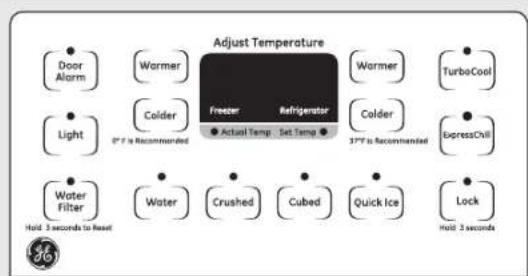 GE GSS20IETBB - To Turn Cooling Off: - 2