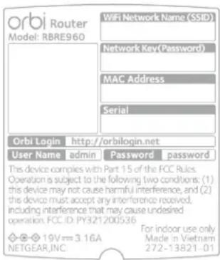 NETGEAR Orbi RBKE963 - Étiquettes de routeur et de satellite - 1