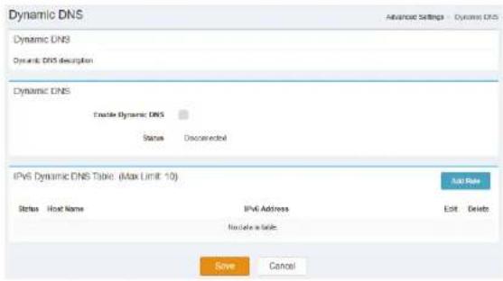 D-LINK DWR978 - Table DNS dynamique IPv6 : (Liminemaxale : 10) - 1