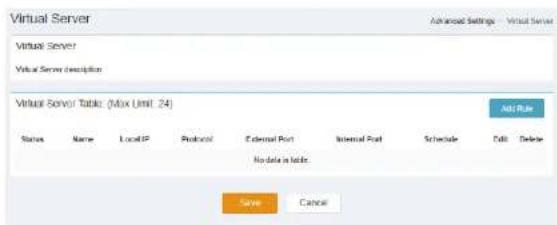 D-LINK DWR978 - Tableau des serveurs virtuels: (Liminemaxle : 24) - 1