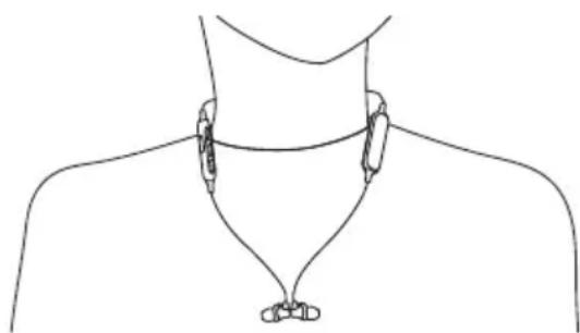 PANASONIC RZNJ320BE - Lorsque les écouteurs sont reliés des oreilles et portés autour du cou - 1