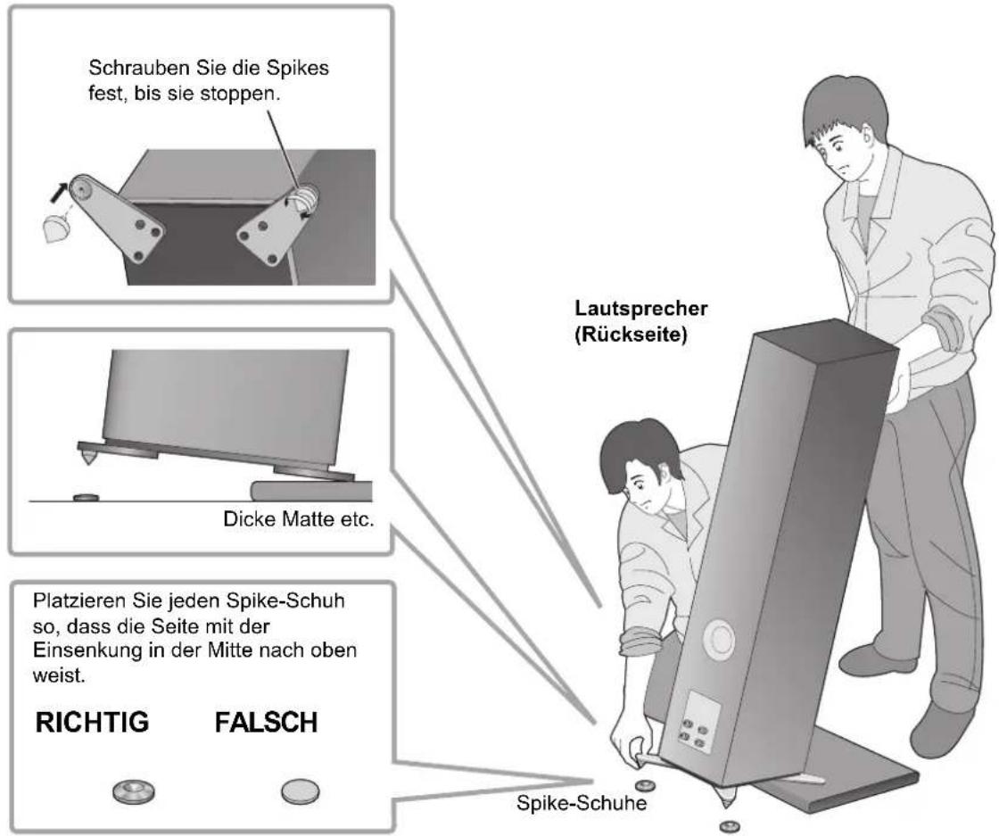 TECHNICS SBG90M2 - Aufstellen des Laufsprechers mithilfe der Spikes - 3