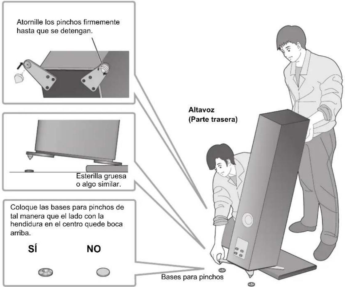 TECHNICS SBG90M2 - Colocacion de los altavoces usingo los pinchos - 3
