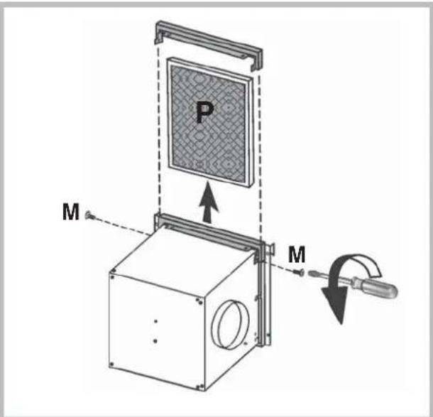 BRANDT AD1390X - Replacing the charcoal filter (P) - 1