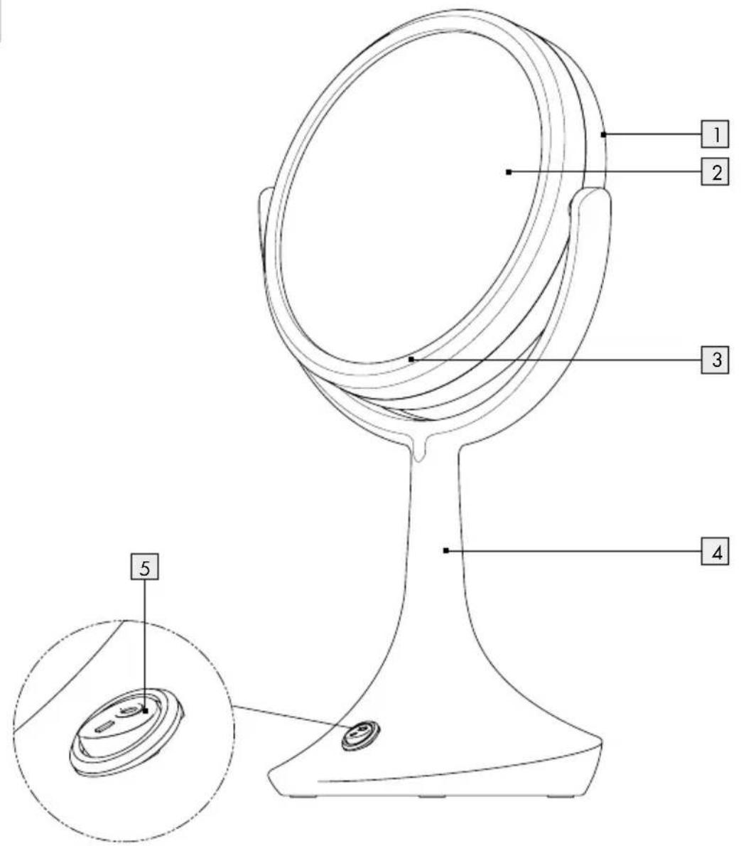 MIOMARE HG04809A - MIROIR GROSSISSANT À LED - 1