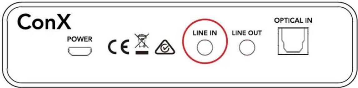 ConX POWER CE LINE IN LINE OUT OPTICAL IN
