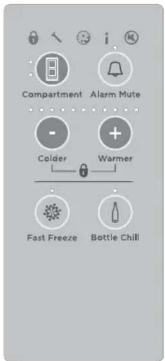 Fisher & Paykel RF170WDRUX5 N - Panneau de commande interne permettant de régler les températures - 2