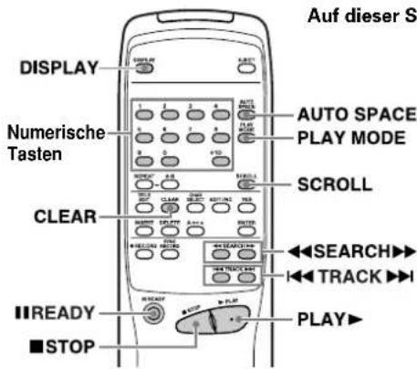 TASCAM MD350 - Auf dieser Seite verwendete Tasten - 1