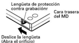 TASCAM MD350 - Para proteger un MD contra borrado accidental - 1