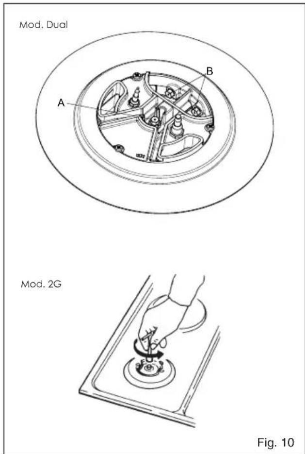 BAUMATIC BHG400SS - Adaptación a un tipo diferente de gas (Fig. 10) - 1