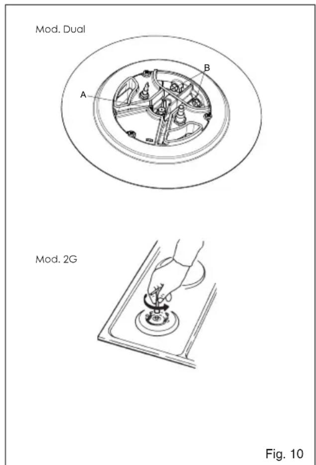 BAUMATIC BHG400SS - Adaptation à un différent type de gaz (fig 10) - 1