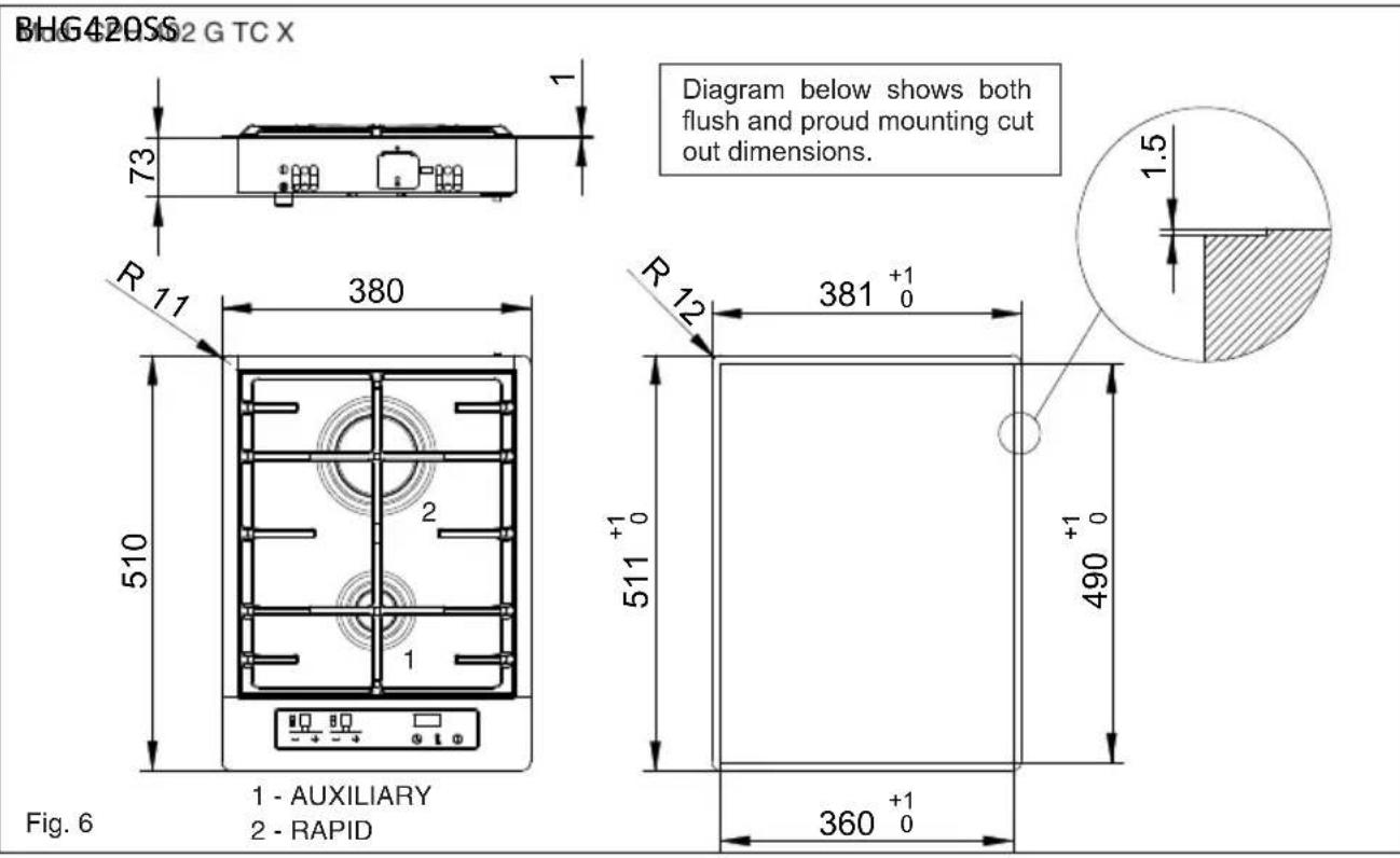 BAUMATIC BHG400SS - Positioning (Fig. 4) - 3