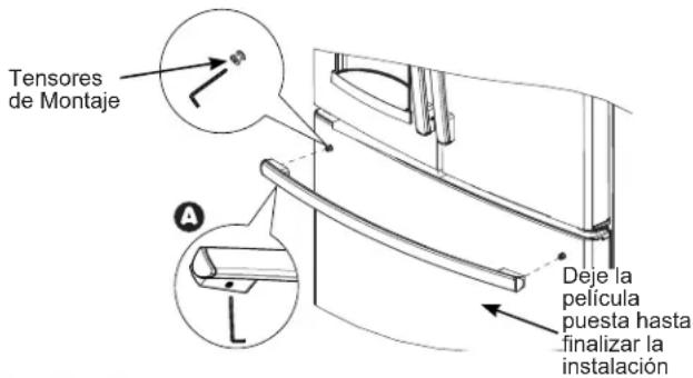 GE Profile PFE28PBLTS - RETIRE LA MANIJA DE LA PUERTA DEL FREEZER - 1
